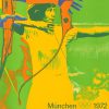 Original von den olympischen Spielen in München 1972 ist dieses Plakat vom Bogenschiessen