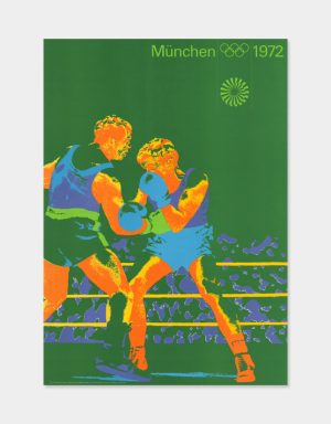 Original Plakat von 1972 der Sportart Boxen