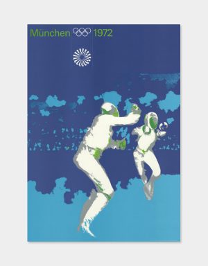 Plakatkunst zum Sport Fechten von Otl Aicher zu den olympischen Spielen in München