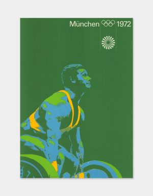 Originalplakat von Otl Aicher zur Sportart Gewichtheben