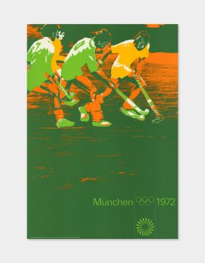 Originalplakat von Hockey in München während der Olympiade