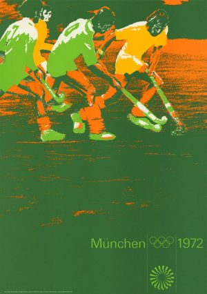 originalplakat aus Olympia 1972 in München der Sportart Hockey