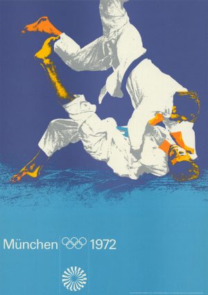 Echtes Poster aus der Serie der olympischen Plakate von Otl Aicher