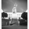 Die Bavaria - weibliche Symbolgestalt und weltliche Patronin Bayerns an der Theresienwiese in München, schwarzweiss Fotografie