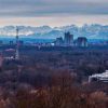 Das Bild München Panorama Triptychon in Farbe von Roland Wagner