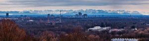 Das Bild München Panorama Triptychon in Farbe von Roland Wagner